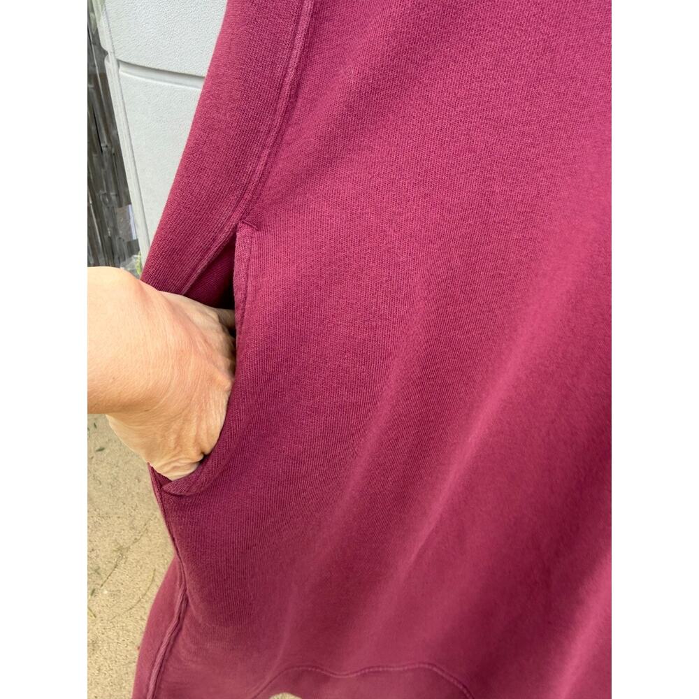 PACT Burgundy Sweatshirt Dress Long Sleeve Pockets Organic Cotton XL Minimalist - Picture 6 of 8